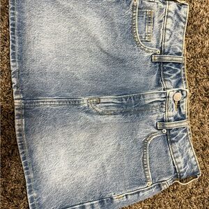 PacSun Light Blue Denim Mini Skirt 25”